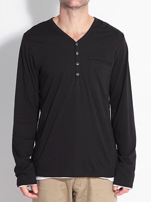 Analog Ludlow V-Neck Henley True Black LG