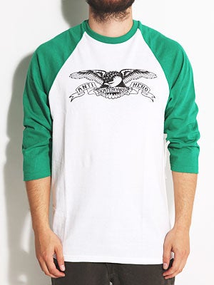 Anti Hero Basic Eagle 3/4 Sleeve Tee Wht/Kelly MD