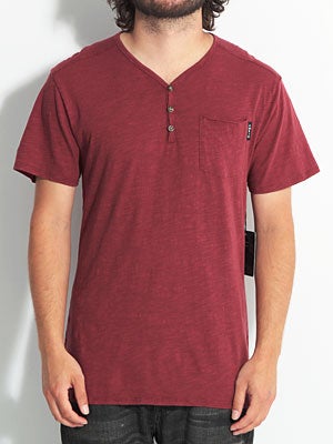 Ambig Dresser Knit Henley Shirt Burgundy XXL