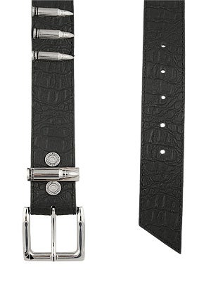 Black Croc 5050 Bullet Belt Black/Silver SM