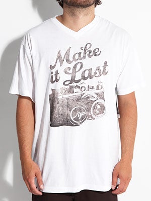 Ayer Make It V-Neck Tee White LG