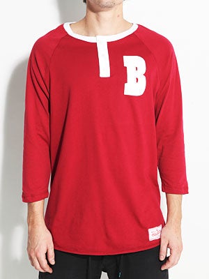 Baker Bench Warmer Henley Shirt Red MD