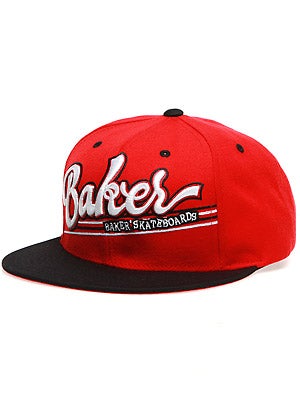 Baker Game Time Snapback Hat Red/Black Adj.