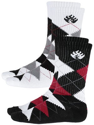 Black Label Argyle Socks 2 Pack Assorted