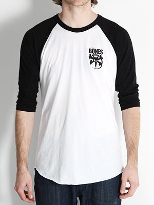 Bones Pocket Rat Baseball Tee White/Black MD