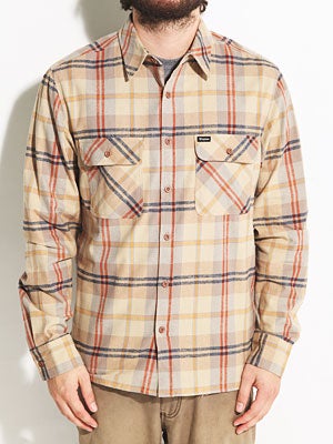 Brixton Archie Custom Flannel Shirt Tan XL
