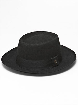 Brixton Bison Fedora Hat Black Felt SM