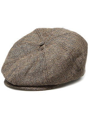 Brixton Brood Hat Brown/Khaki Herringbone SM