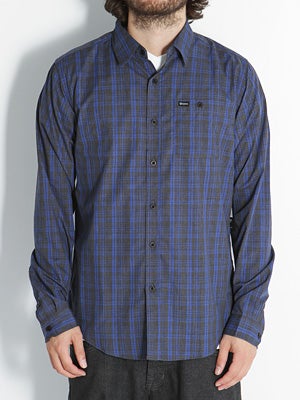 Brixton Capo Woven Shirt Grey/Blue Plaid LG
