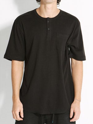 Brixton James Henley Shirt Black SM