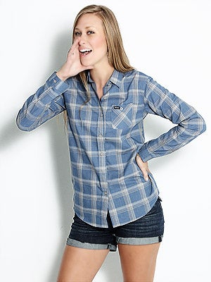 Brixton Girl's Venue Shirt Blue LG