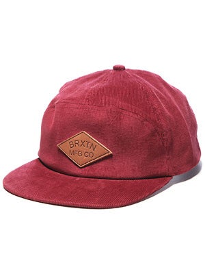 Brixton Wharf Hat Maroon Corduroy Adjust