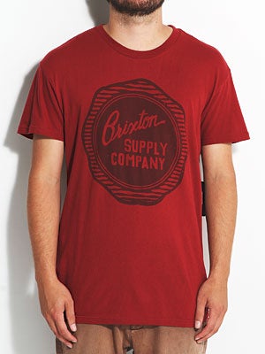 Brixton Wax Premium Tee Red SM