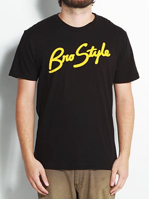 Bro Style Script Tee Black SM
