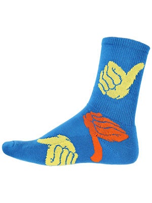 Bro Style Thumbs Up Pattern Sock Blue One Size