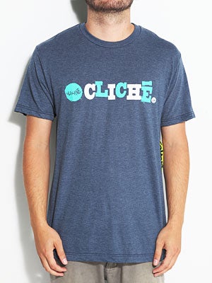 Cliche Woodcut Tee Navy Heather LG