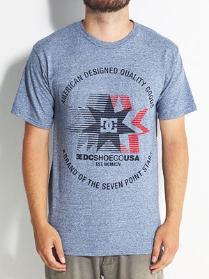 DC Seven Points Tee Blue Heather LG