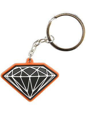 Diamond Rubber 3D Brilliant Key Chain Orange/Black