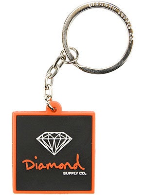 Diamond Rubber OG Sign Key Chain Orange/Black