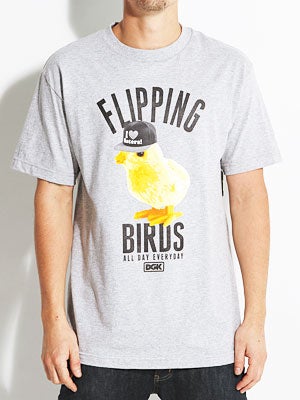 DGK Flipping Birds Tee Athletic Heather SM