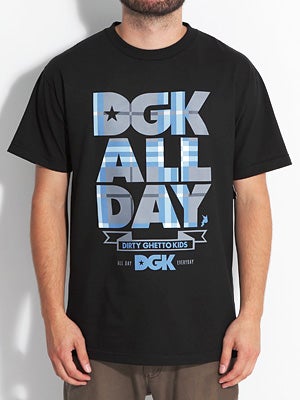 DGK Plaid All Day 3 Tee Black MD