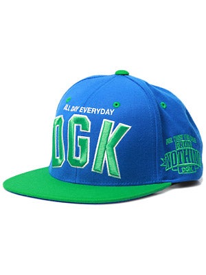 DGK Slogan Snapback Hat Blue/Green Adj.