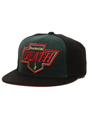 Deathwish DeathKing Snapback Hat Grn/Black Adj
