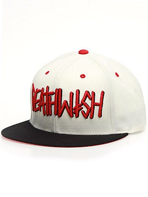 Deathwish Deathspray Snapback Hat Bone/Red Adj