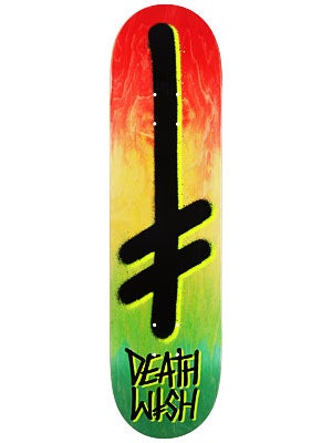 Deathwish Gang Logo Doube Dip Rasta Deck 8.125 x 32