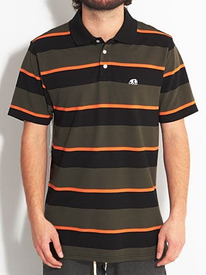 Enjoi Strolo Striped Polo Shirt Olive SM