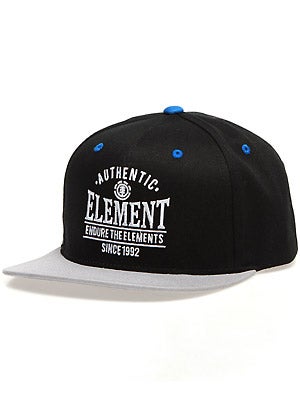 Element Duffield Snap Back Hat Black Adjust