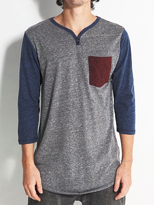 Element Renwick 2 L/S Sleeve Henley Blue MD