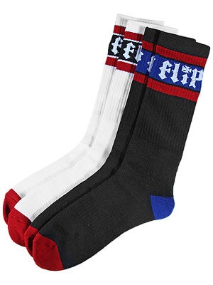 Flip HKD Stripe 2 Pk. Socks Black/White 9-11
