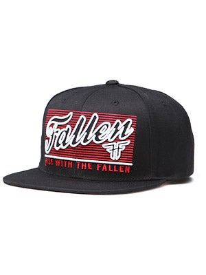 Fallen Lockout Snapback Hat Black/Red Adj.