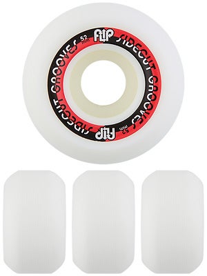 Flip Side Cut Grooves White Wheels 52mm
