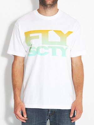 Fly Society Fade Tee White LG