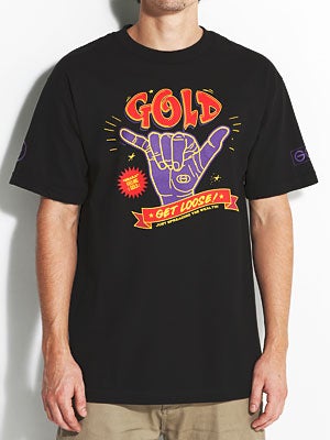 Gold Wheels Get Loose Tee Black/Purple MD