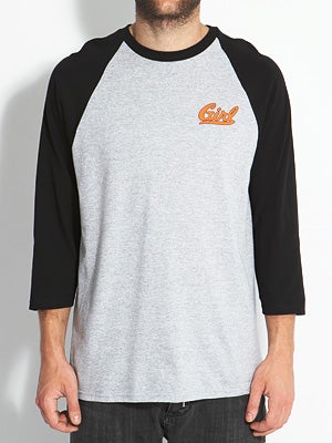 Girl Script 3/4 Sleeve Tee Heather Grey/Black LG