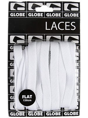 Globe Flat Shoe Laces  White