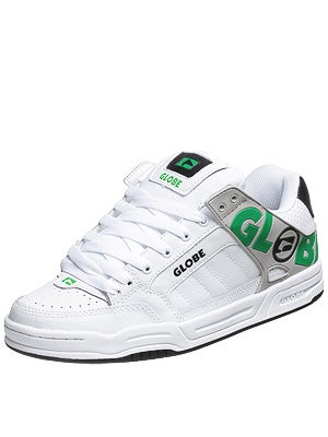 Globe Tilt Shoes White/Black/Moto Green TPR