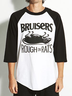 Rough On Rats 3/4 Sleeve Shirt Black/White MD