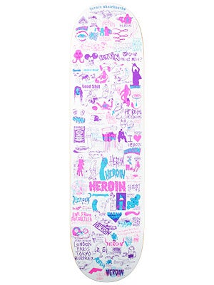 Heroin Everything White Deck 8.375 x 32.5