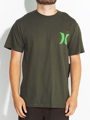 Hurley Brand Front Backer Tee Green MD