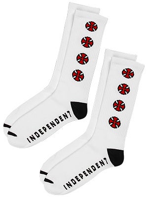 Independent Tubular 2 Pk. Crew Socks White