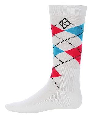 Krooked Argyle Socks White/Pink One Size