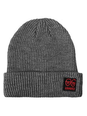 Krooked Eyes Cuff Beanie Grey One Size