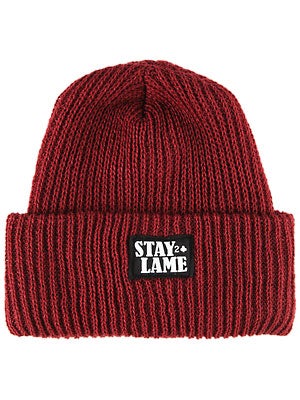 Lowcard Stay Lame Beanie Maroon One Size