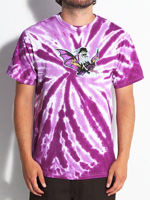 L.E. Devil Bat Tie Die Tee Purple SM