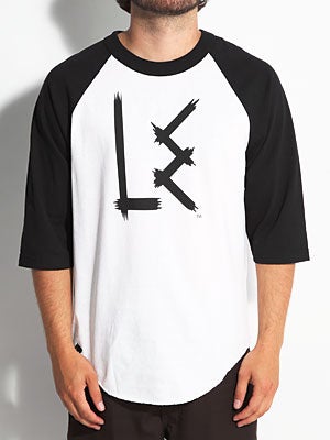 L.E. OG Logo 3/4 Sleeve Tee White/Black MD
