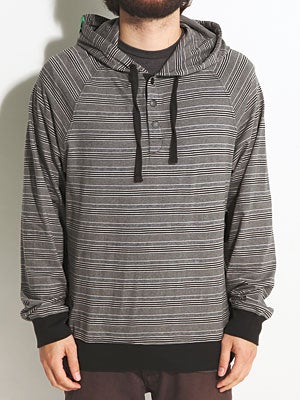 LRG Team Striped Hooded Henley Black LG